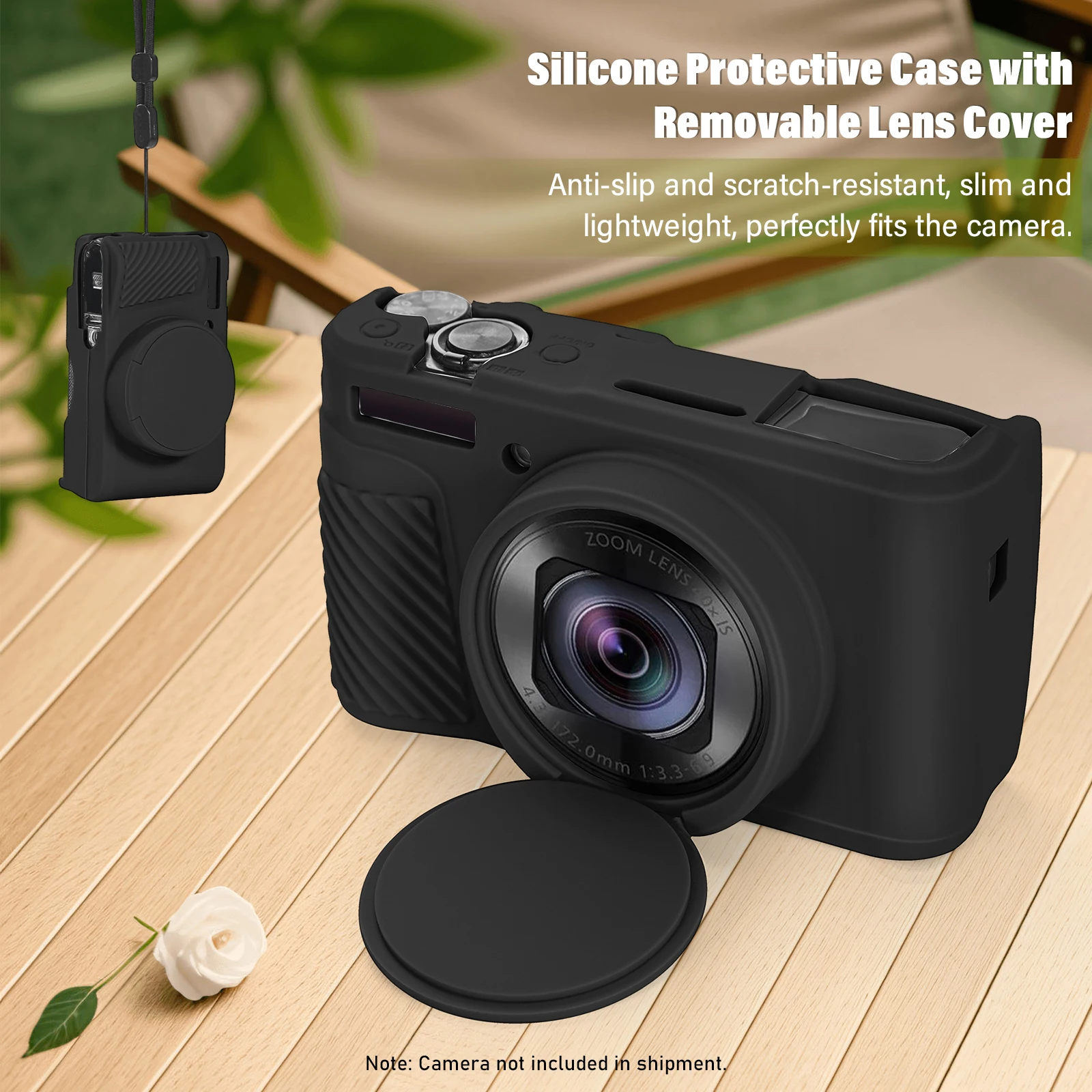 for Canon PowerShot SX740 HS/SX730 HS Soft Silicone Case Detachable Lens Cap Rubber Camera Bag Skin Anti-Scratch Slim Fit