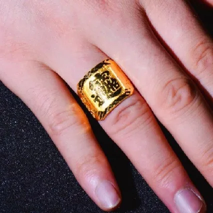 Men's 24K Gold Dominant Wealth Ring, AU999 | 
