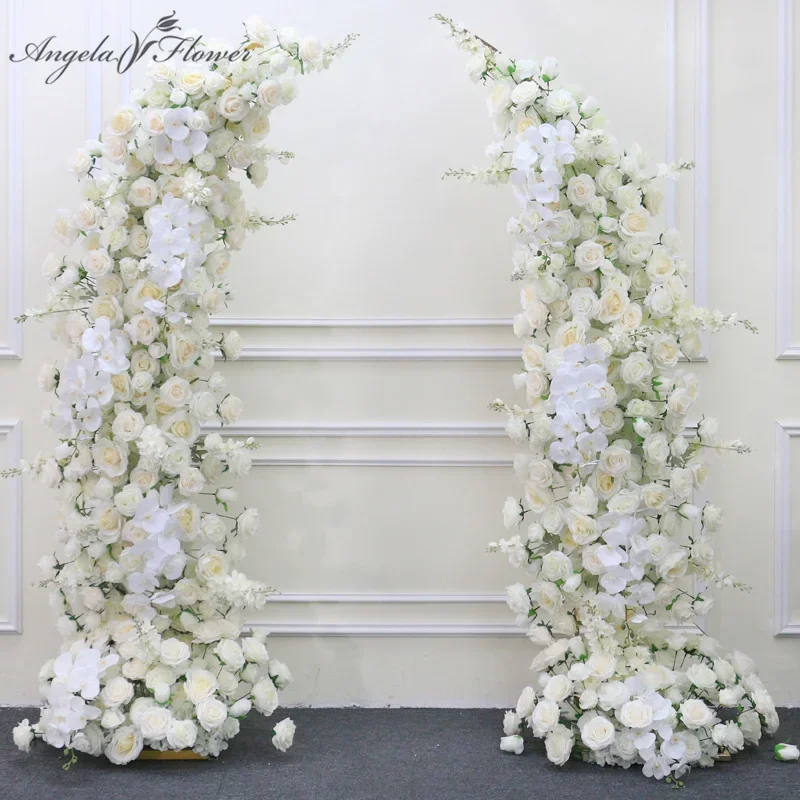 

Rose Orchidee Hyazinthe Floral Anordnung Decor Horn Bogen Hochzeit Hintergrund Blume Boden Reihe Event