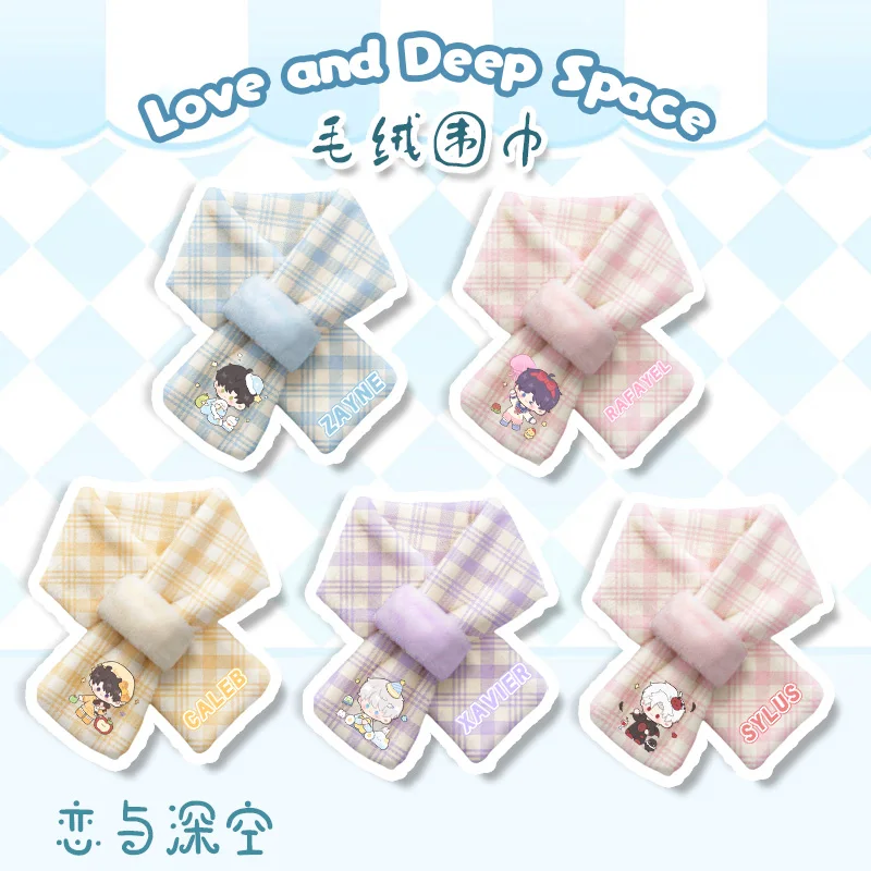 

Love and Deepspace Flannel Plaid Scarf Zayne Rafayel Xavier Caleb Sylus Full Print Warm Anime Peripheral Winter Neckwear Gift