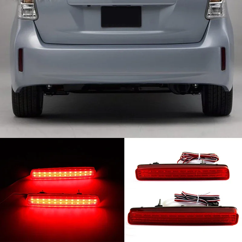 

2 Pcs 12V Highlight Car Brake Light Fit for Toyota Prius 80 Series Auto Modification Rear Bumpe Reflector Warning Tail Lamp