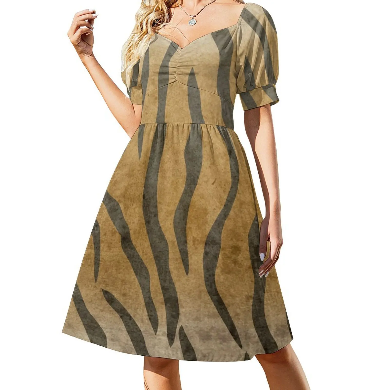 

Tiger Skin Short Sleeved Dress womens clothing dresses summer summer dress woman 2025 dresses for womens Dress