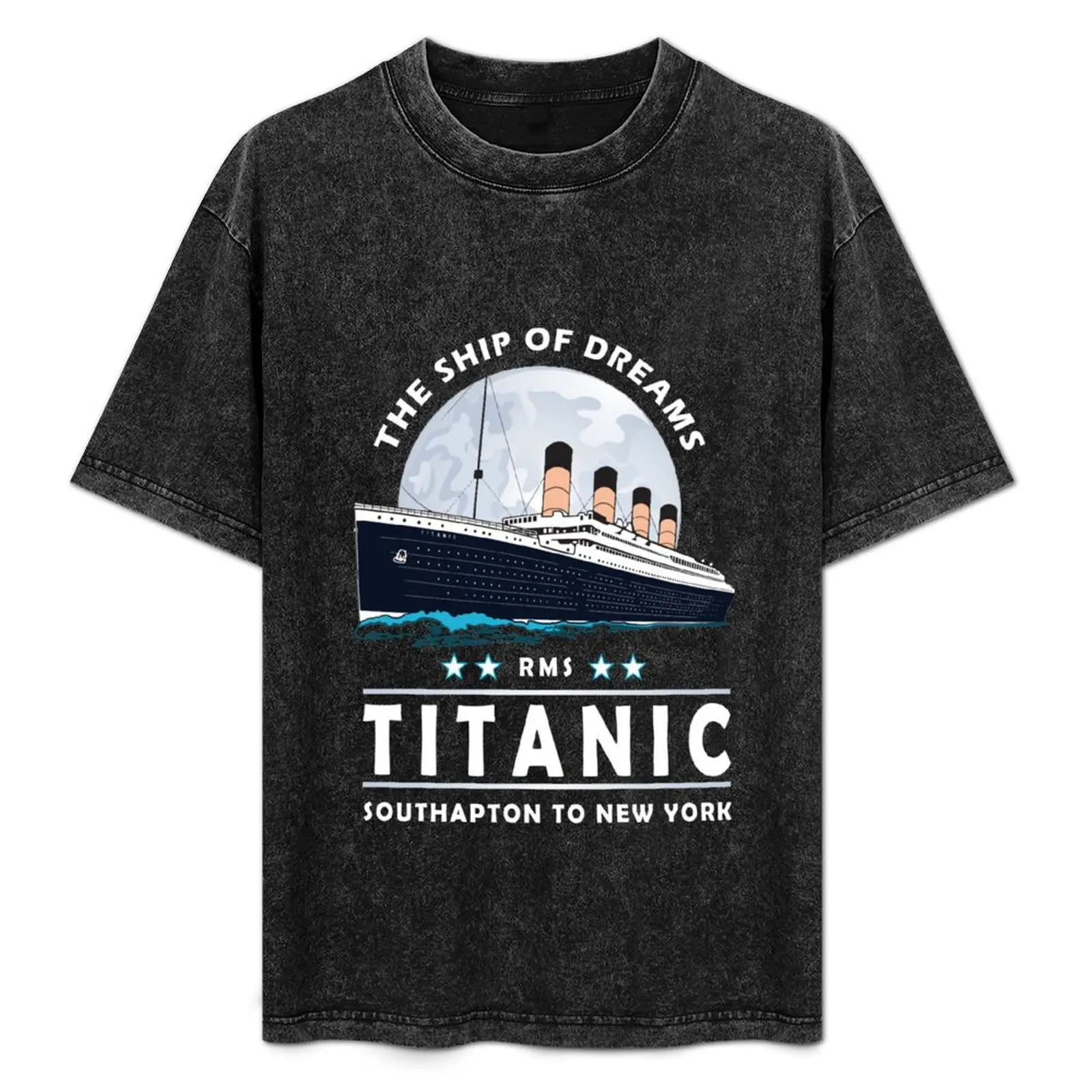 1912年製ヴィンテージ-タイタニック号航海ギフトtシャツ-ベーシック無地半袖コットントップ