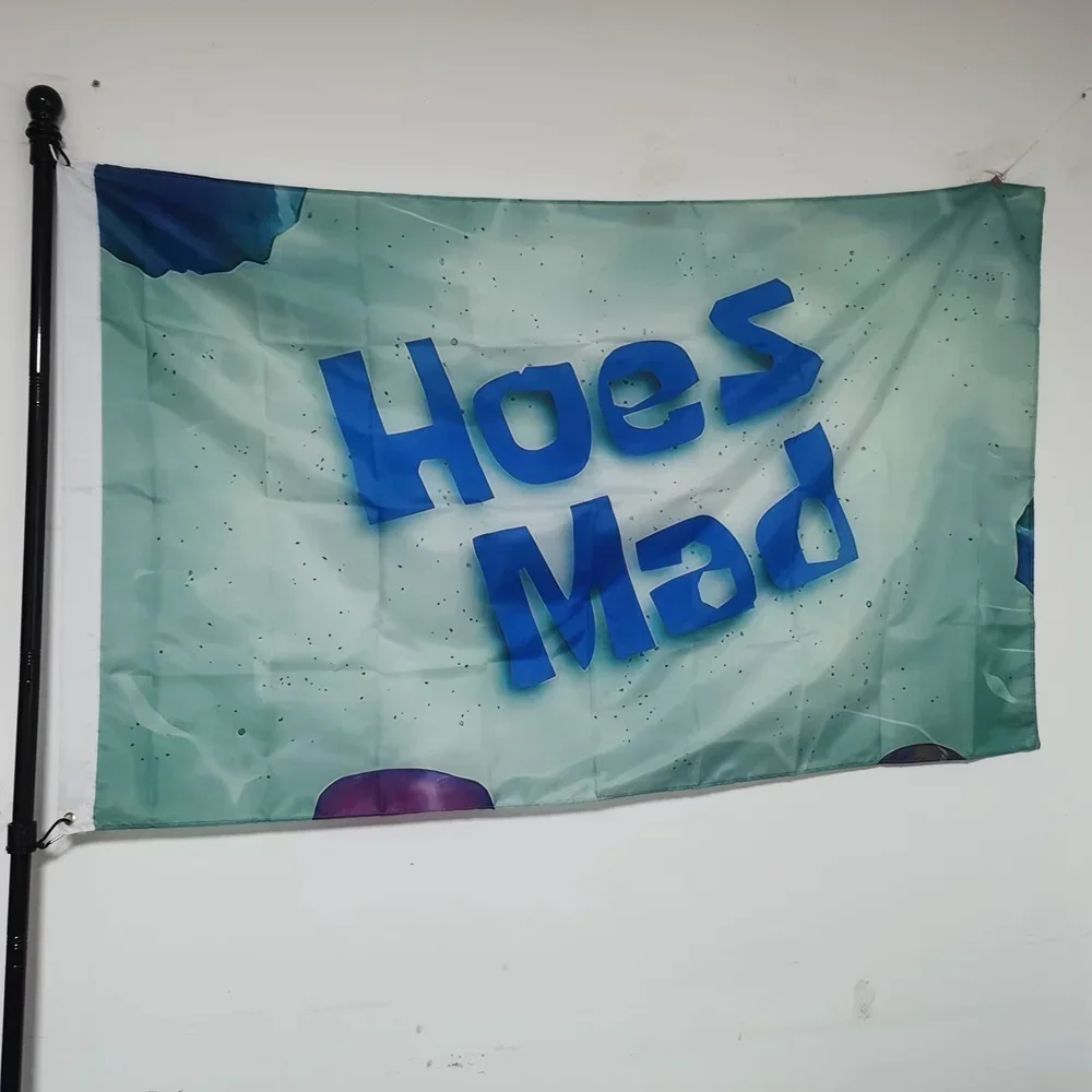 Hoes Mad Funny Meme Banner 90x150cm, Viral Internet Humor Polyester Flag for Room Wall Garden Party Decor, Printed Outdoor Decor