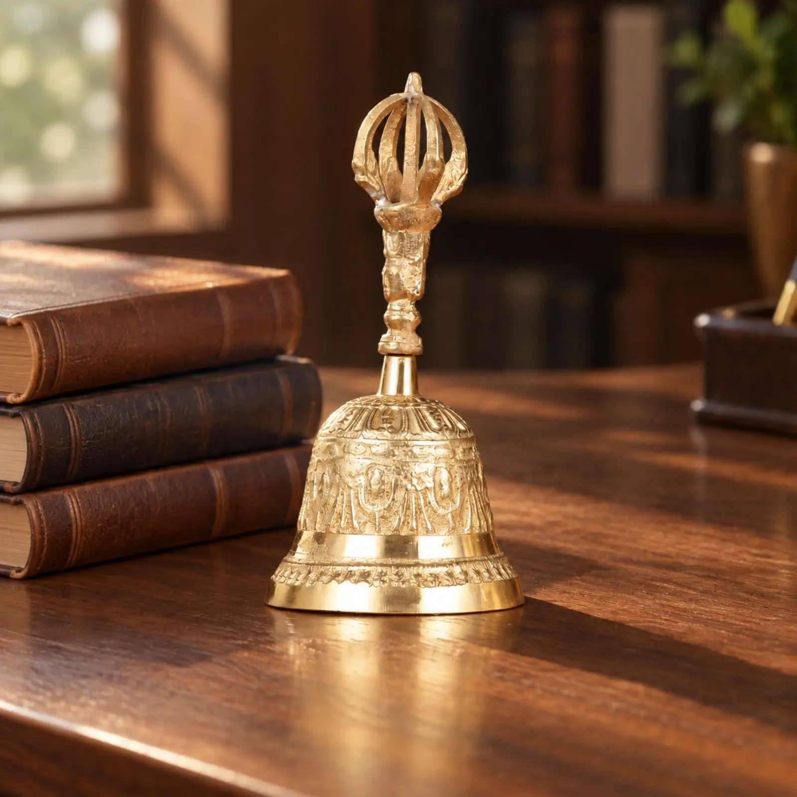 Copper Brass Hand Bell with Clapper for Teacher Meeting Ringing Ceremony Themed Decoration Prop