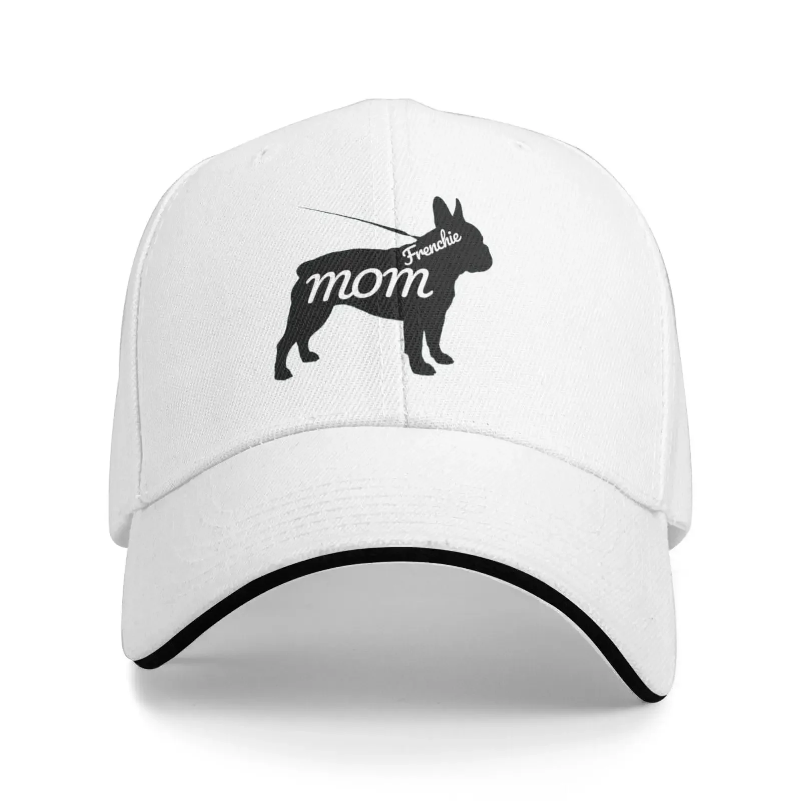 

Frenchie Mom Sandwich Baseball Cap Classic Truck Driver Cap Adjustable Dad Cap Men's and Women's Sports Caps