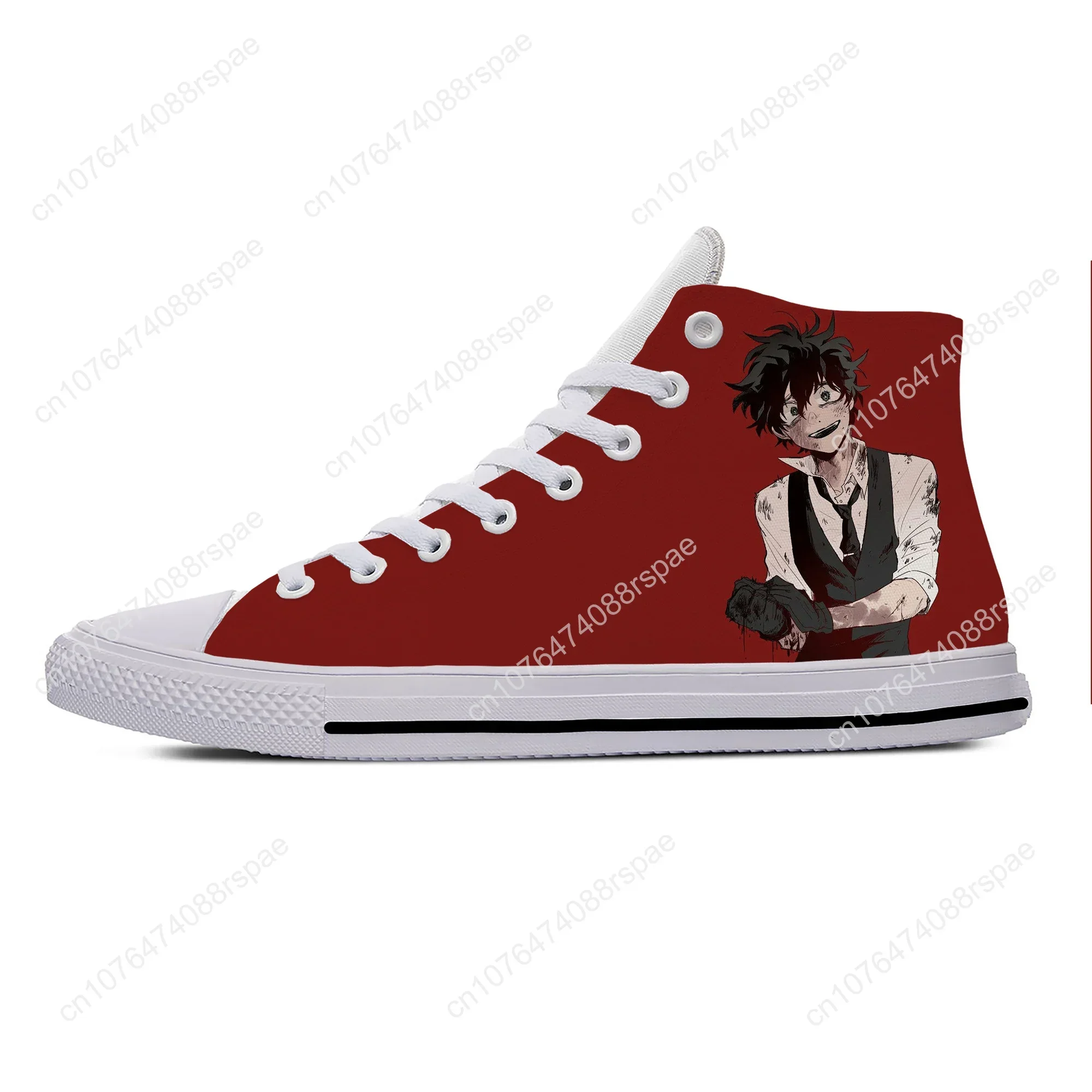 أنيمي الساخن مانغا بطلي الأكاديمية Midoriya Izuku Deku حذاء كاجوال تنفس الرجال النساء أحذية رياضية عالية أعلى خفيفة الوزن مجلس الأحذية