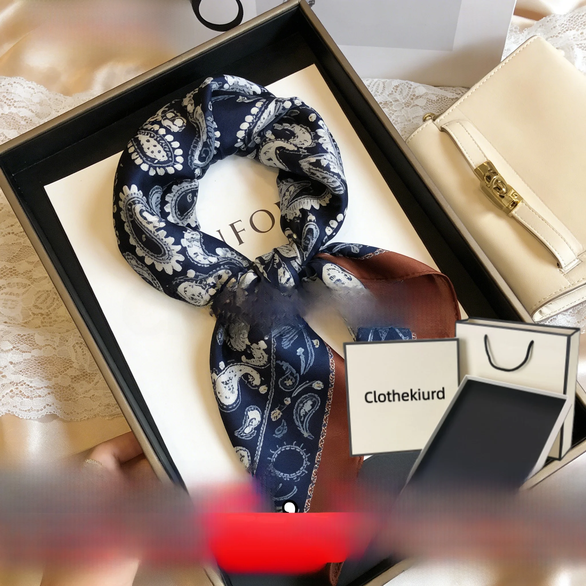 silk-scarf-netie-women's-summer-new-versatile-square-awl-real-silk-pamina-decorative-geometric-pattern-ex-one-size