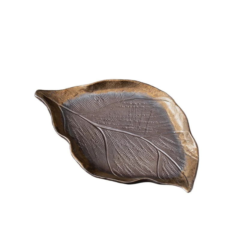 Creative Ceramic Dry Bubble Plate Household Tea Room Leaves Kung Fu Tea Plate Retro Tea Pot Bearing Kitchen Fruit Plate