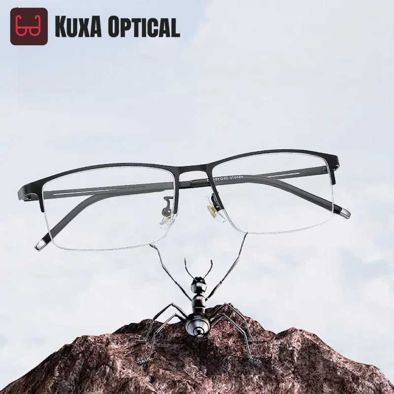 

XUKA Business Glasses Myopia Hyperopia Progressive Multifocal Recipes Men Half Frame Optical Prescription Eyeglasses 990070
