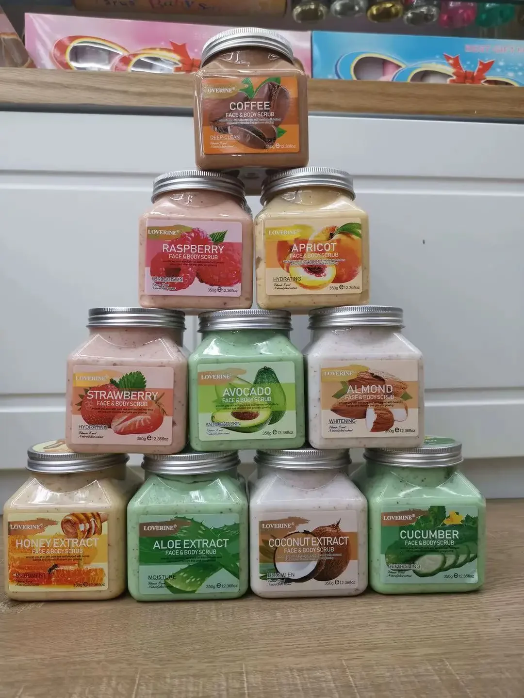 

350g Honey Aloe Strawberry Cucumber Coconut Body Cleaning Exfoliating Scrub Bath Salt جهاز تنظيف البشره