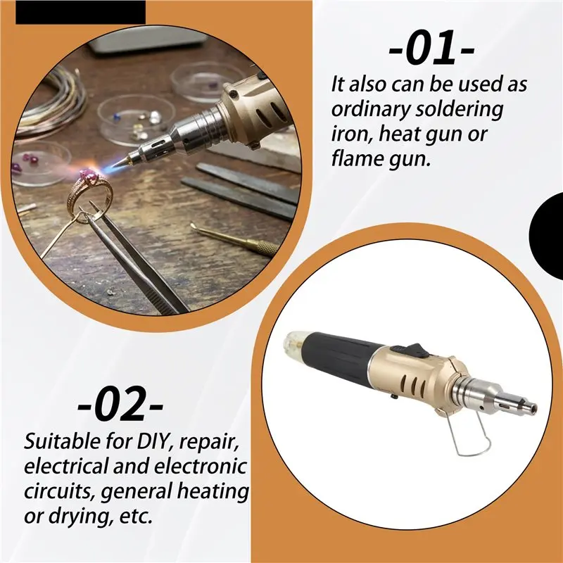 PERFECT MODERN HS-1115K 10-In-1 Multifunction Gas Soldering Iron Case Set Lighter Spray Set Welding Equipment