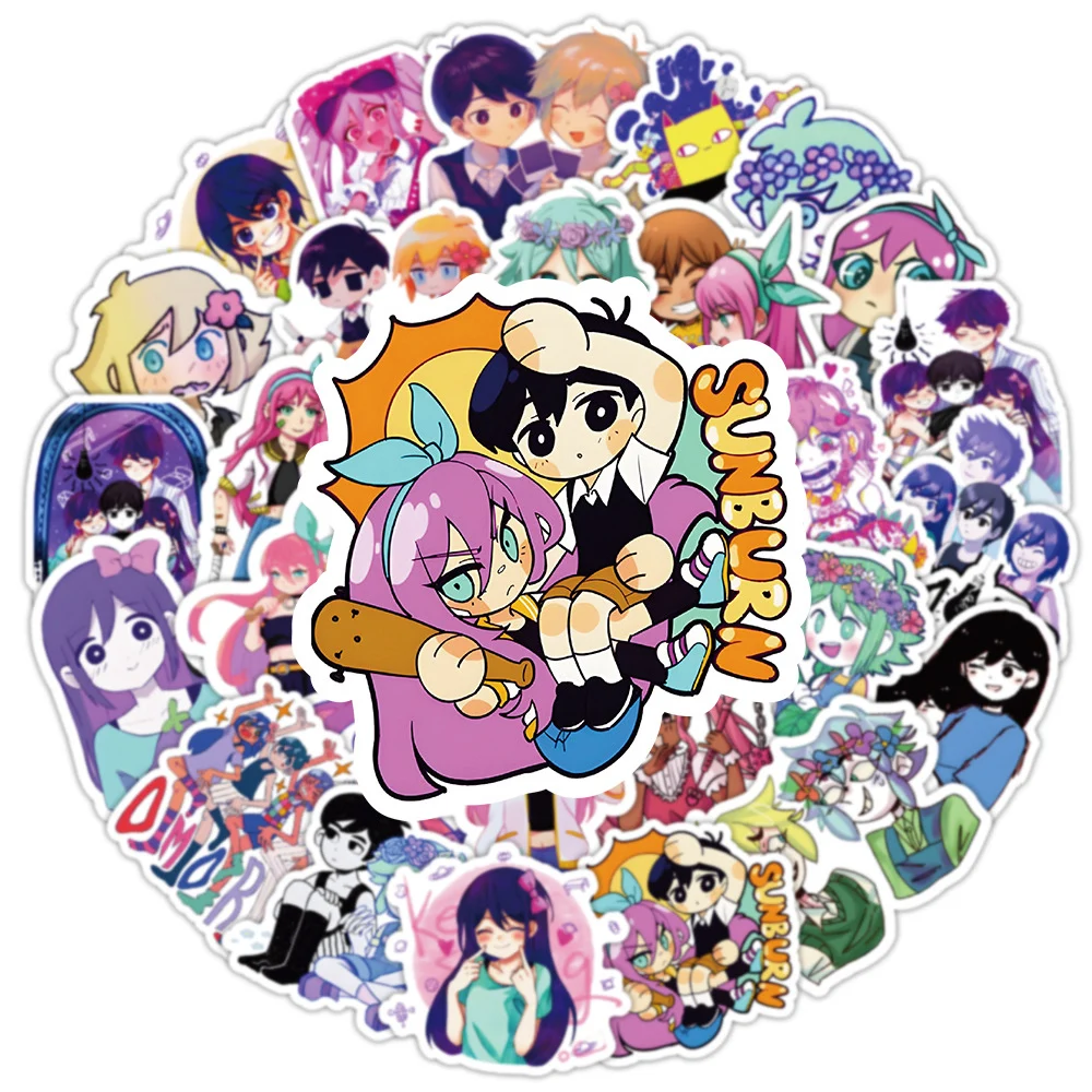 10/30/50pcs Cute Anime Game Omori Stickers Kawaii Cartoon Characters Decals Water Bottle Phone Laptop Guitar Sticker Decoration