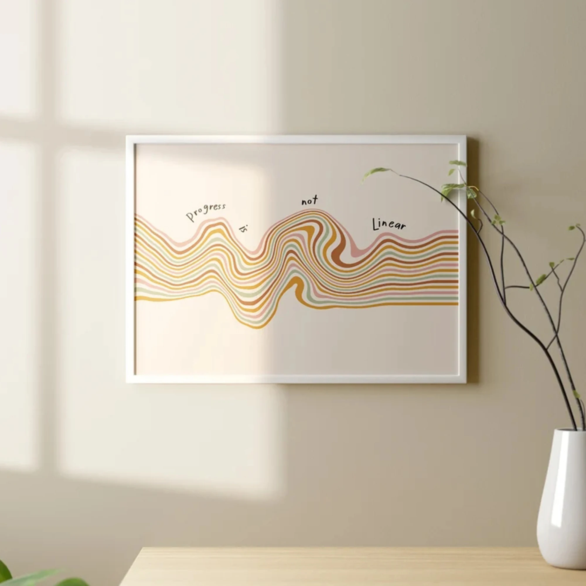 Modern Back‑to‑School PROGRESS Is Not LINEAR Psychologist Wall Art Print Canvas Painting Poster Picture For Bedroom Home Decor