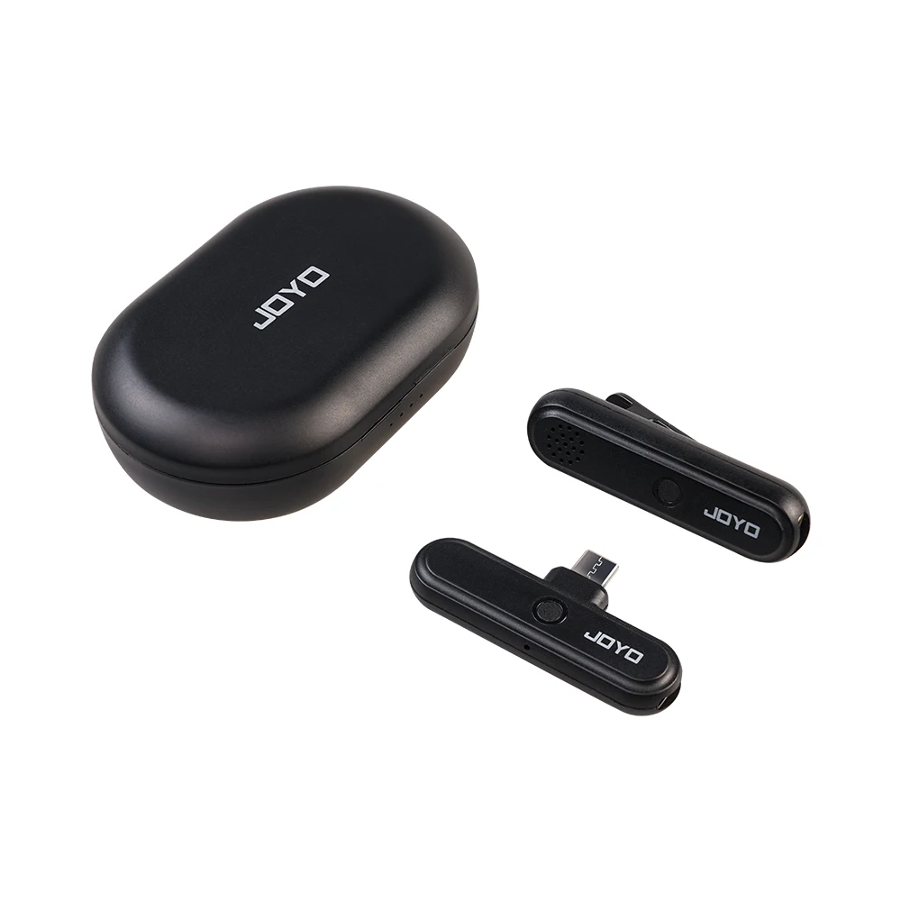 JOYO JW-05M 2.4GHz Wireless Microphone System OTG Audio Interface Function Lavalier Mini Mic Plug and Play for Live Streaming