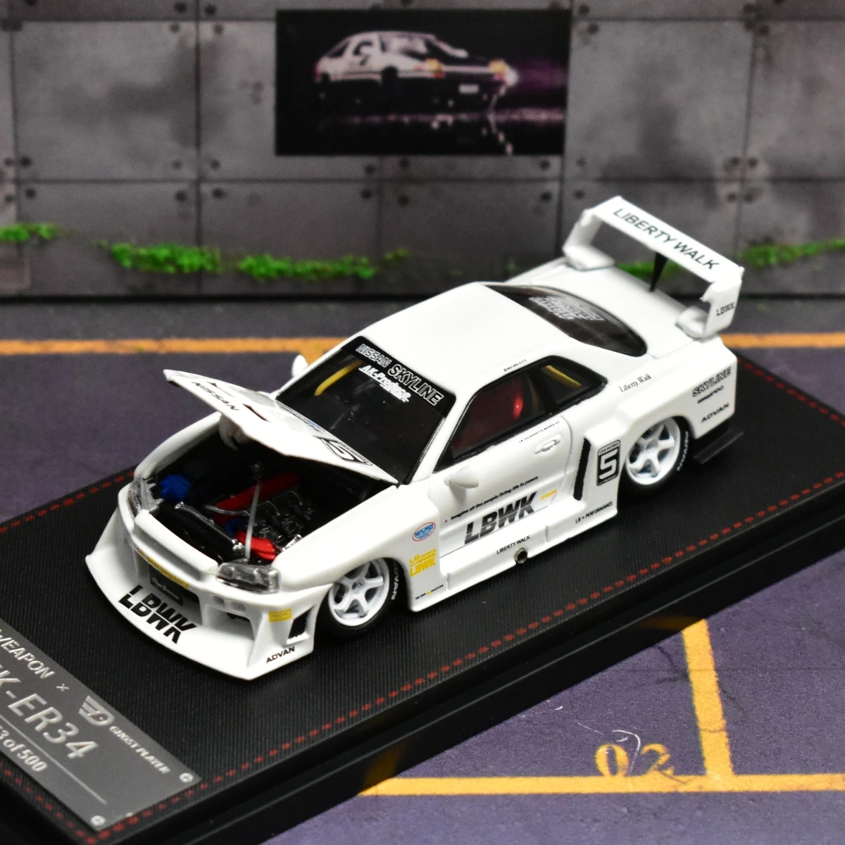 Street Weapon SW 1:64 GTR ER34 Diecast Model Car