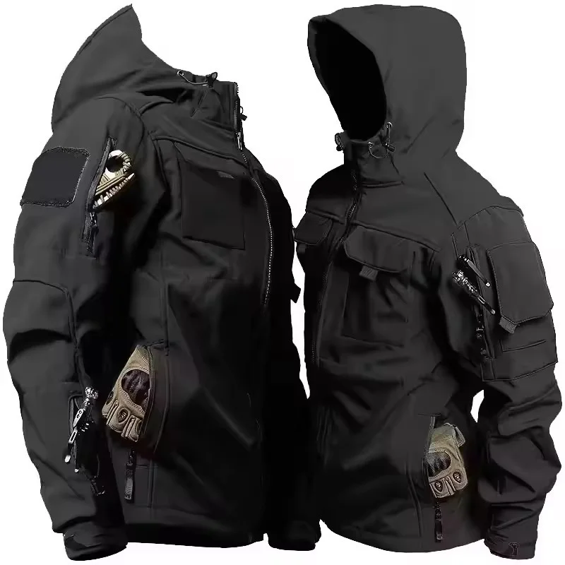 New Autumn WinterTactical Jackets Men Military Soft Shell Waterproof Windproof Hooded Jacket Outdoor Functional Multi-pockets 70 Sd80d982721704589a21e5bf50d57e5b2G