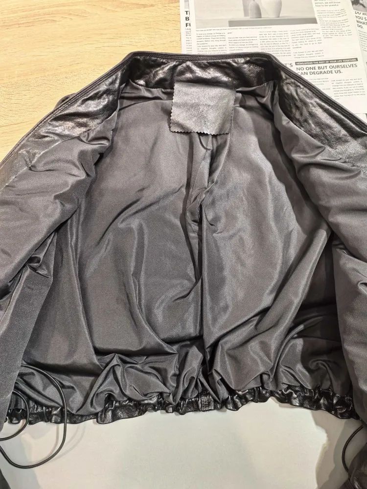 Weibliche Zipper V-ausschnitt Aus Echtem Leder Öl Wachs Jacke Lose Fit Frauen Design Motorrad Mantel Echte Schaffell Jacke Herbst Winter