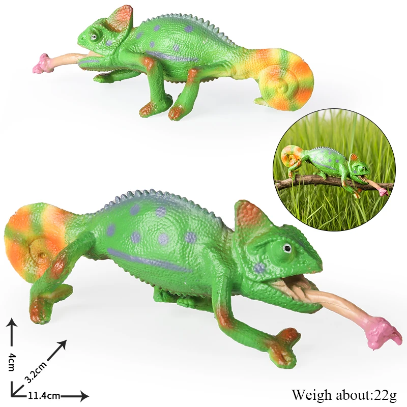 Oenux 爬虫類動物野生カメレオントカゲグリーンリグアナトゲ悪魔アクションフィギュアモデル置物教育玩具子供のためのギフト