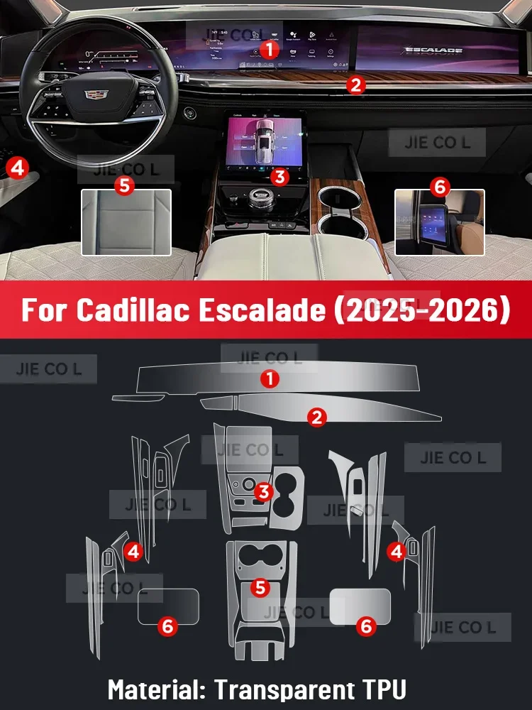 For Cadillac ESCALADE 2025 2026 Car Interior Protection Central Control Screen Transparent TPU Navigation Anti Scratch GPS Film