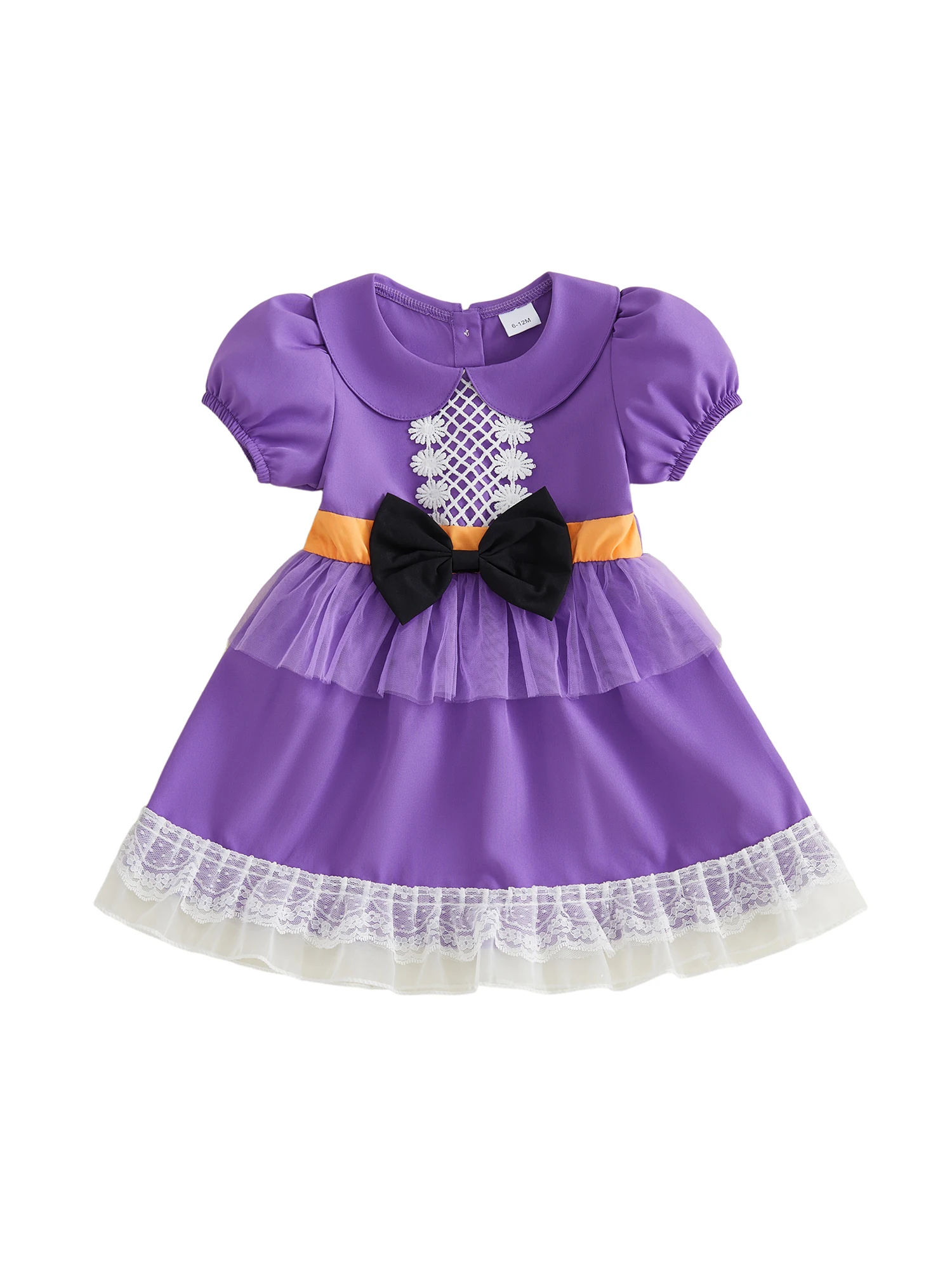 Short Sleeve Doll Lace Patchwork Dress Doll Collar Lace Baby Sleeve Doll Collar Lace Patchwork A Doll Collar Premium Short