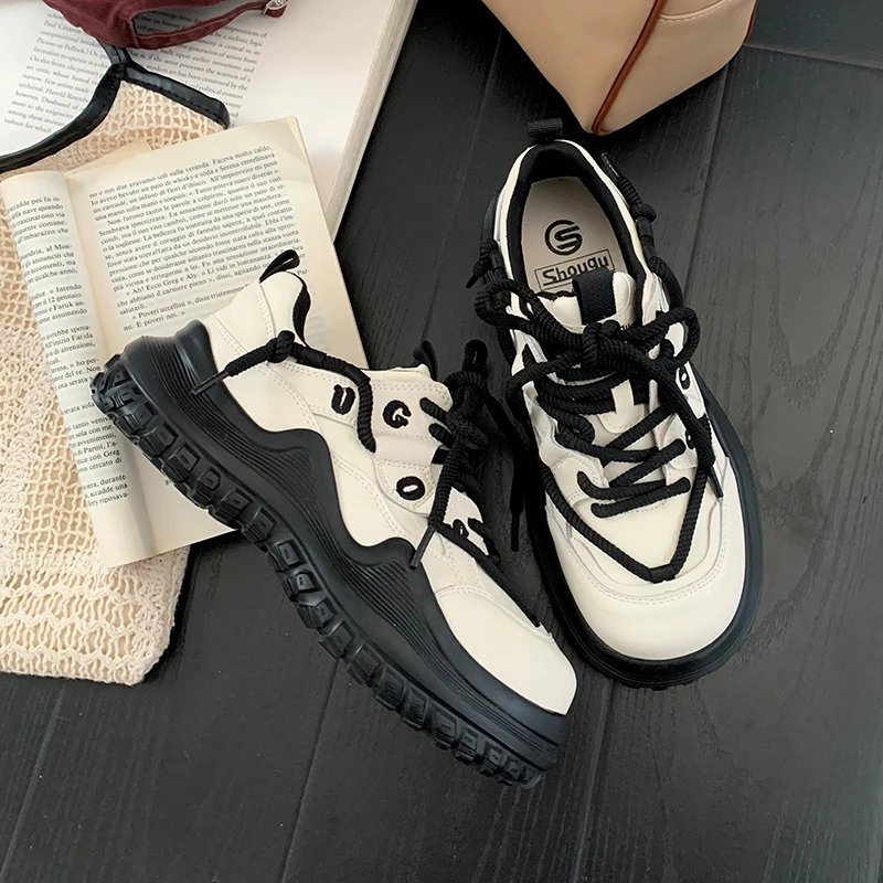 Autumn and Winter New Thick Sole Increase All Casual Shoes Texture First Layer Cowhide Fashion Shoes Outdoor Casual Shoes