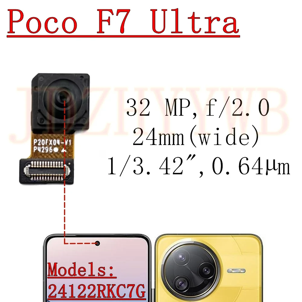 Front Rear Camera For Xiaomi Poco F7 Ultra Frontal Selfie Wide Back Facing Main 50MP Camera Module Flex Cable