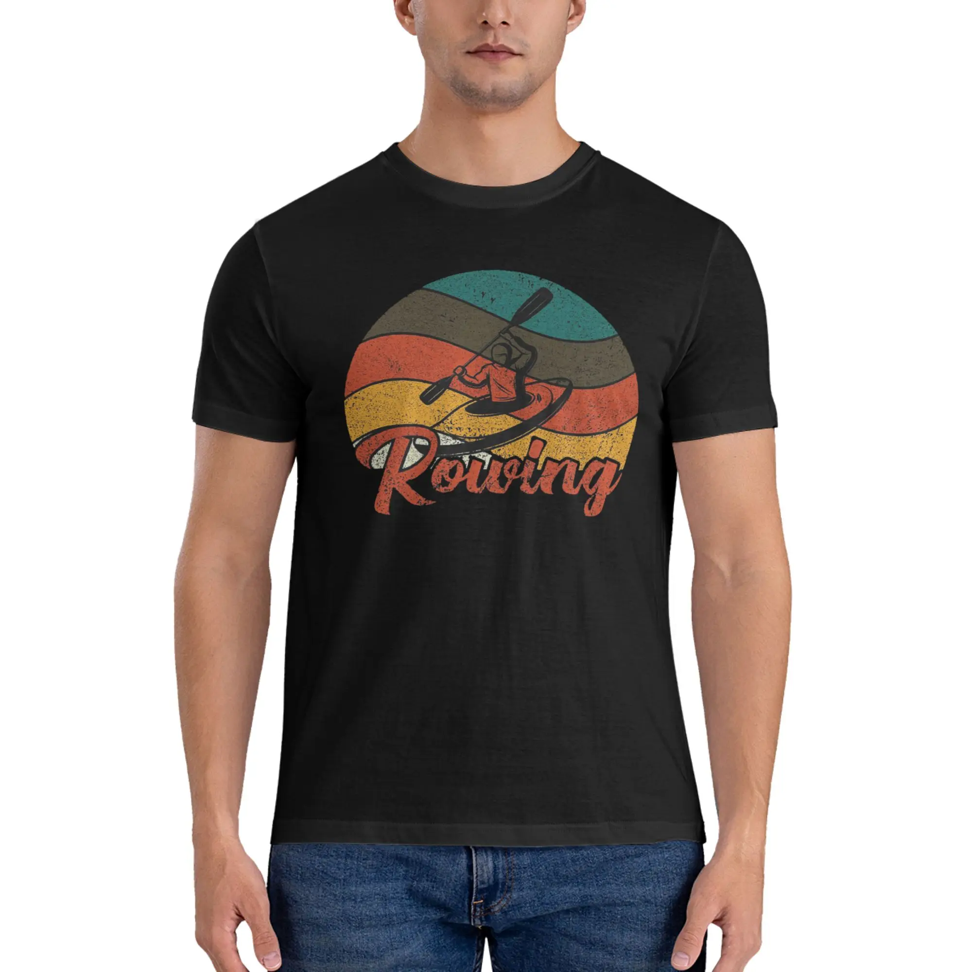 Rowing Rowers T-Shirt for Men Cotton T Shirts Men's Tees Short Crew Neck Summer Clothes Tops S-6XL