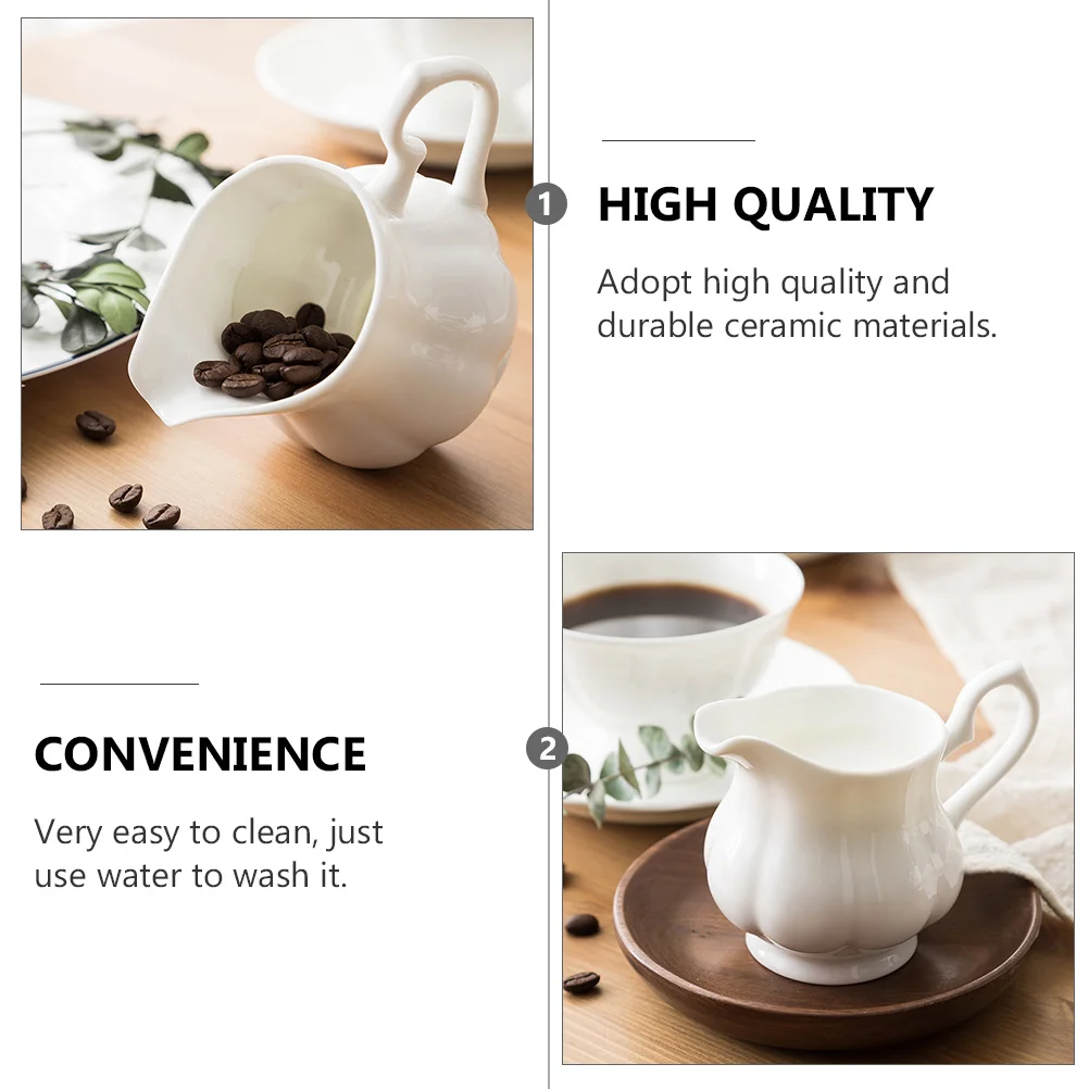 

1Pcs Ceramic Milk Container 230ml Elegant Coffee Pot Tea Cup Multipurpose Kitchenware European Style Gift