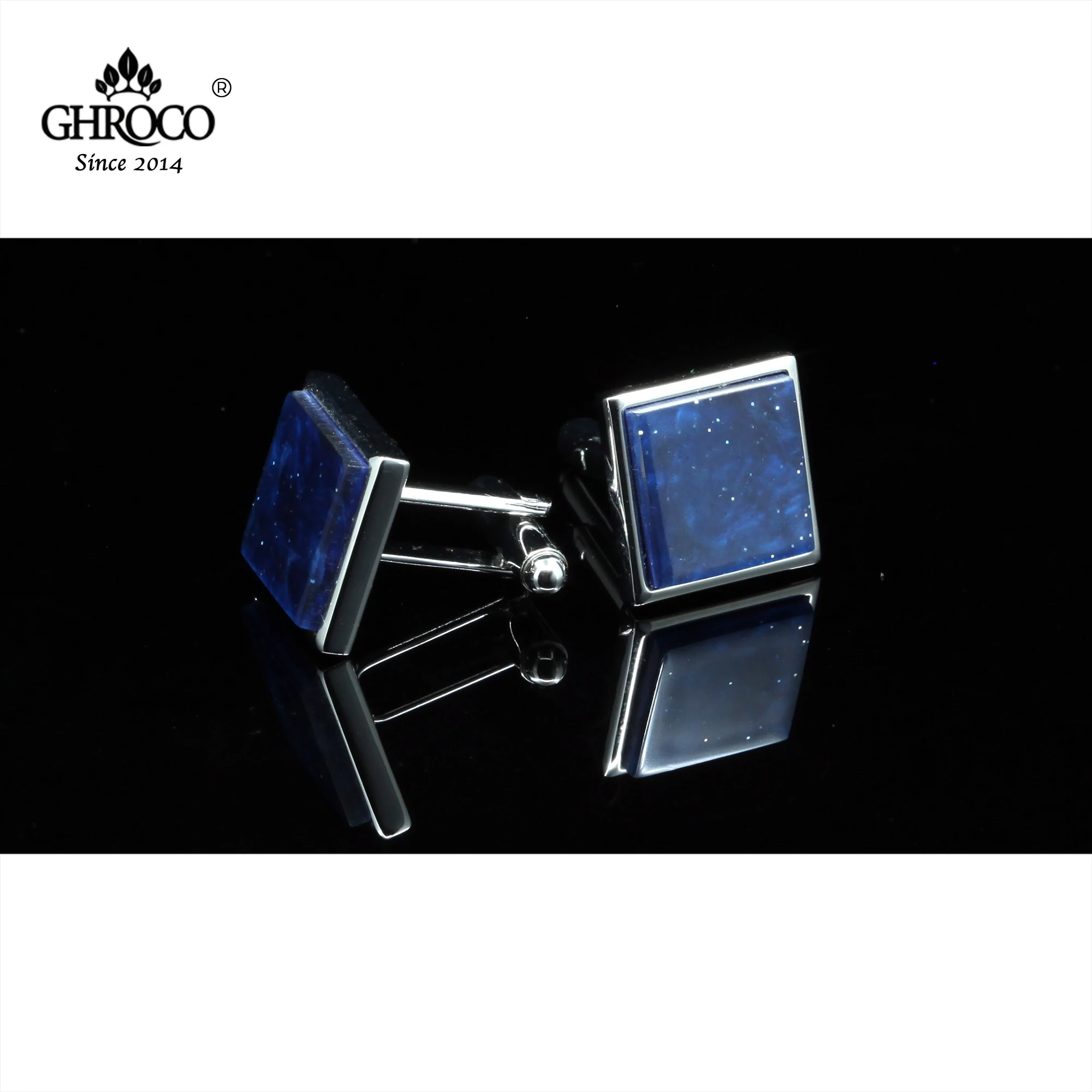 GHROCO High Quality Exquisite Blue Star Shirt Cufflinks Fashion Luxury Gifts for Business Men Ladies and Wedding