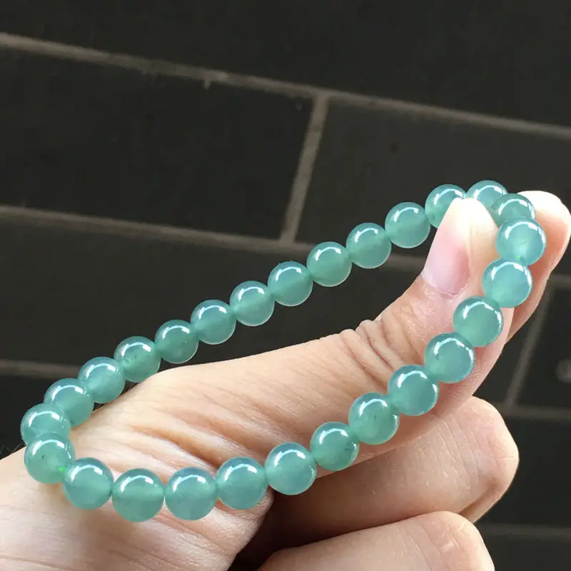 

Natural Myanmar Jadeite Grade A Burma Blue Water Jade Beads Bracelets Certified Bangles Men Women Healing Gemstone Fine Jewelry