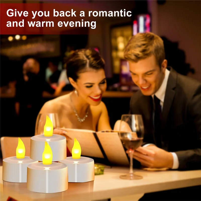 AT21-Flameless LED Candles With Remote Control Timer& Charging Base, 6Pcs USB Rechargeable Battery Tea Light Candles