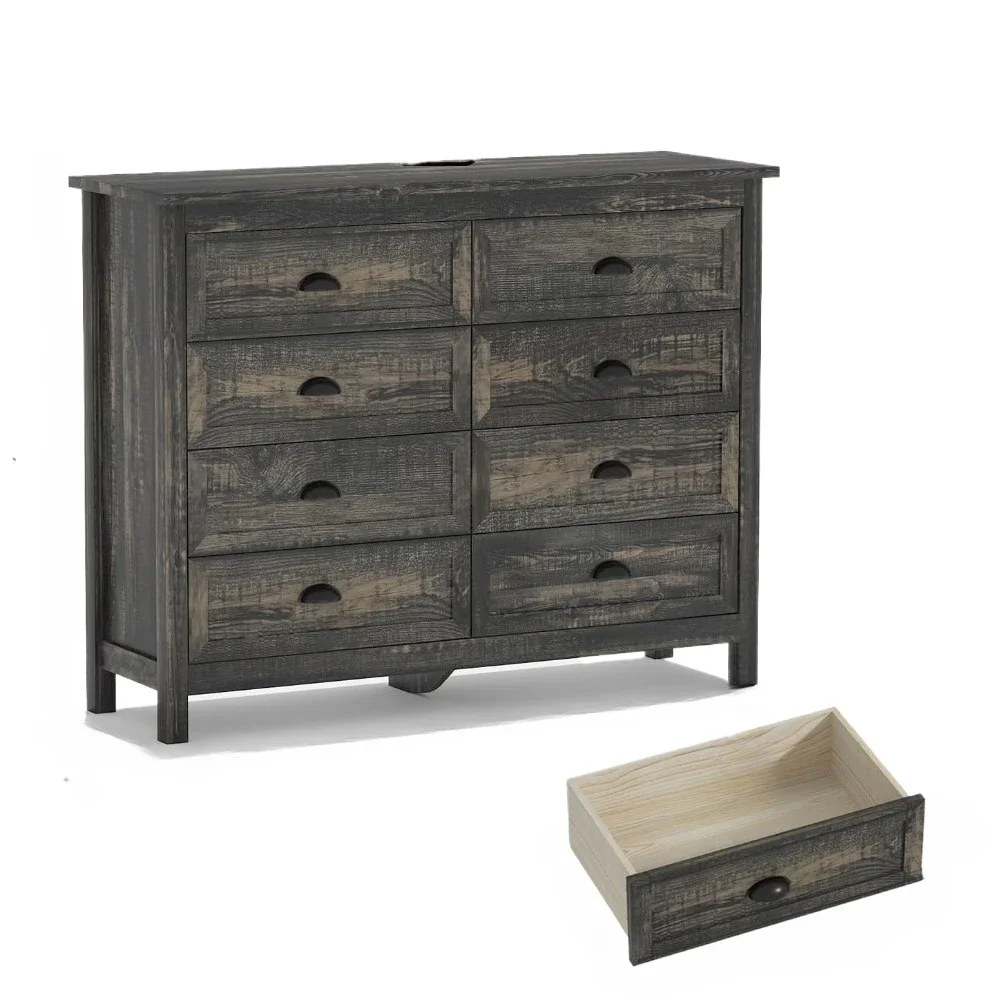 #For 8 Drawer Dresser,Antique Double Dresser & Chests of Drawer with Vintage Handle,Wood Rustic Dresser Organizer for and Living