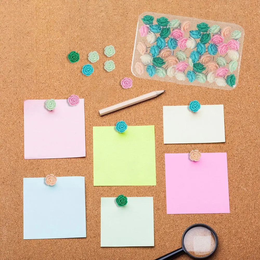 30PCS/Set Office Binding Supplies Fixing Pin Board Pins Push Pins Photo Wall Nail Thumbtack Decorative Drawing Pins