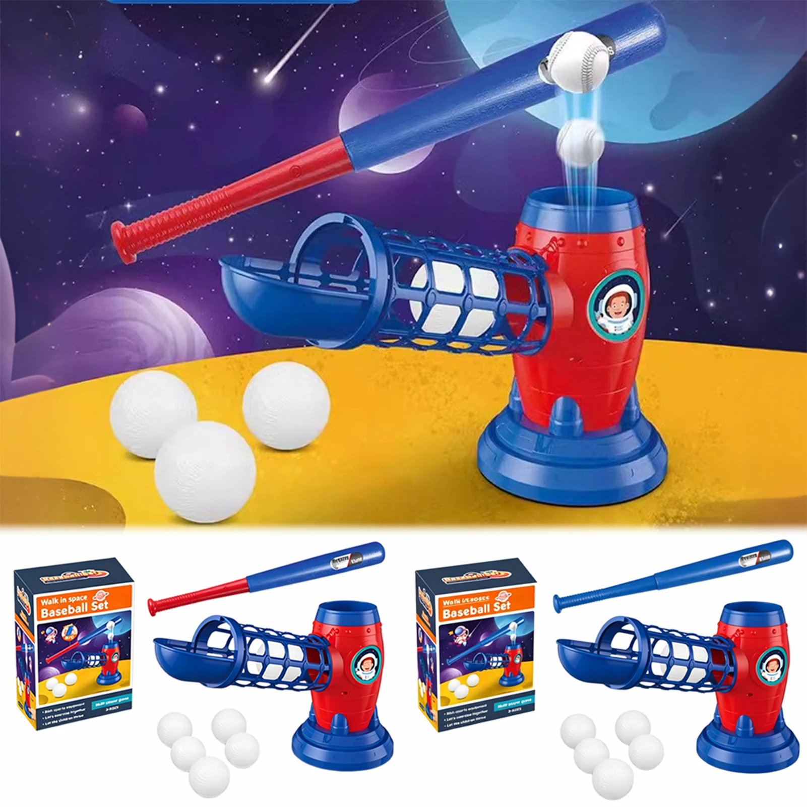 Catapult-Baseball Set For Kids Baseball Trainers Set For Outdoor Play Indoor Outdoor Electric Catapult-Launcher Trainers Set