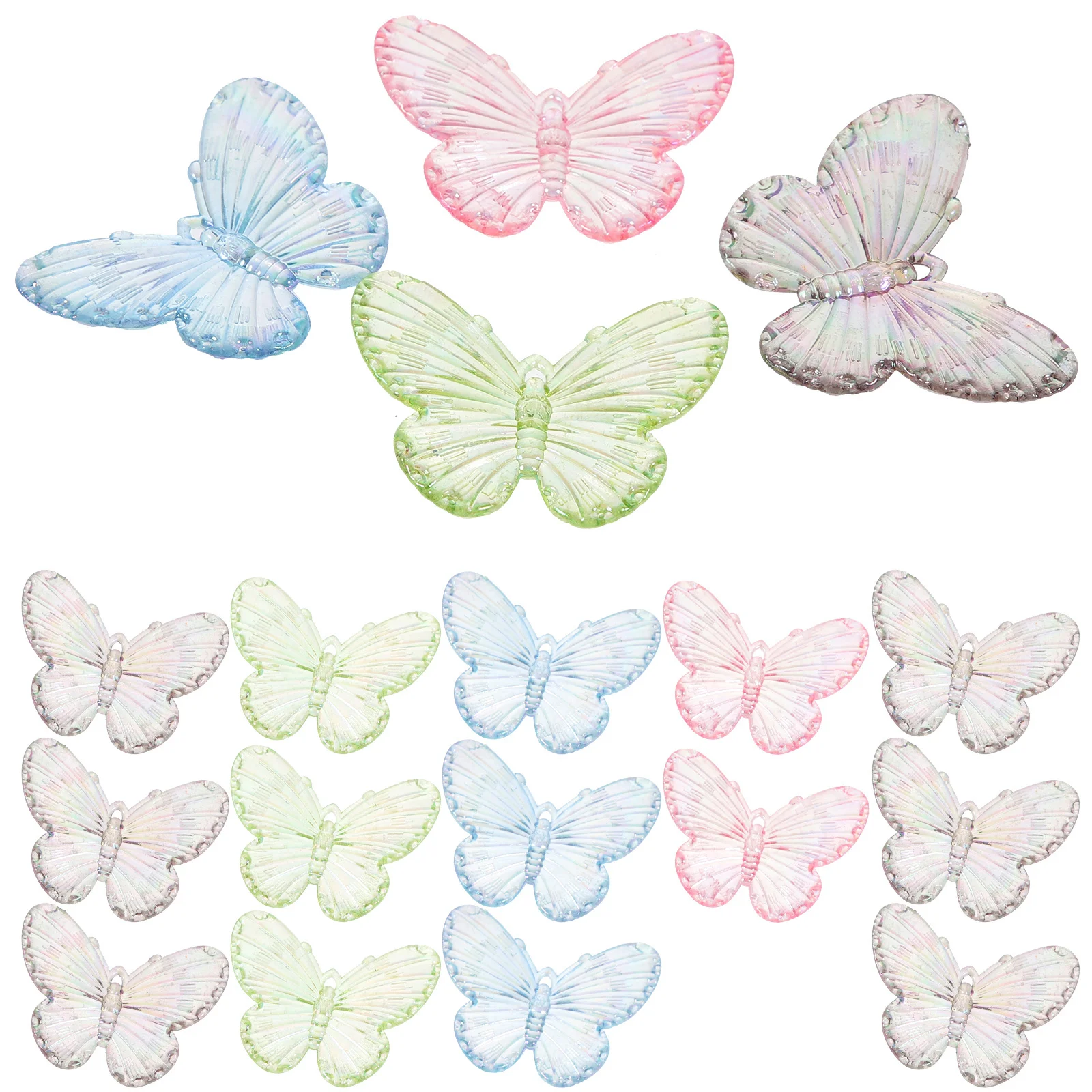 40個入り レジン製蝶チャーム フラットバック ミニバタフライ DIYクラフト ヘアクリップ 携帯ケースデコ ジュエリー製作アクセサリー