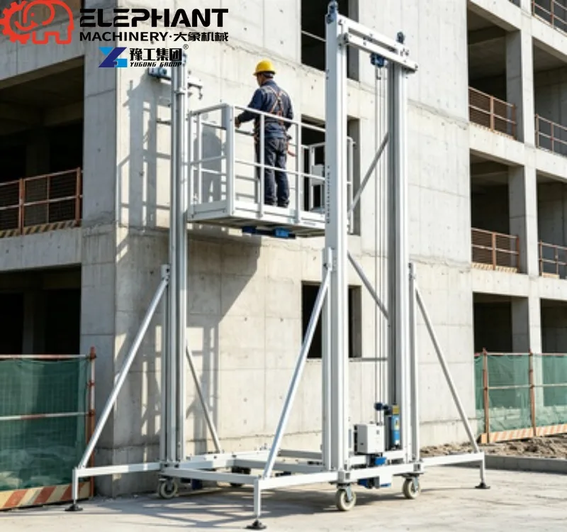Electric Lifting Scaffold, Wire Rope Lifting Type Mobile Platform For Outdoor Wall Spraying Construction