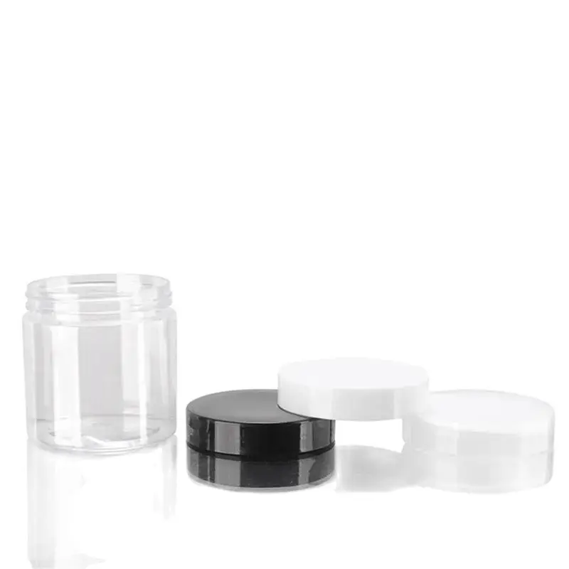 30PCS/LOT-250G Cream Jar Empty Cosmetic Container PET Plastic Cream Containers Clear Cans With Screw Cap Sub-bottling