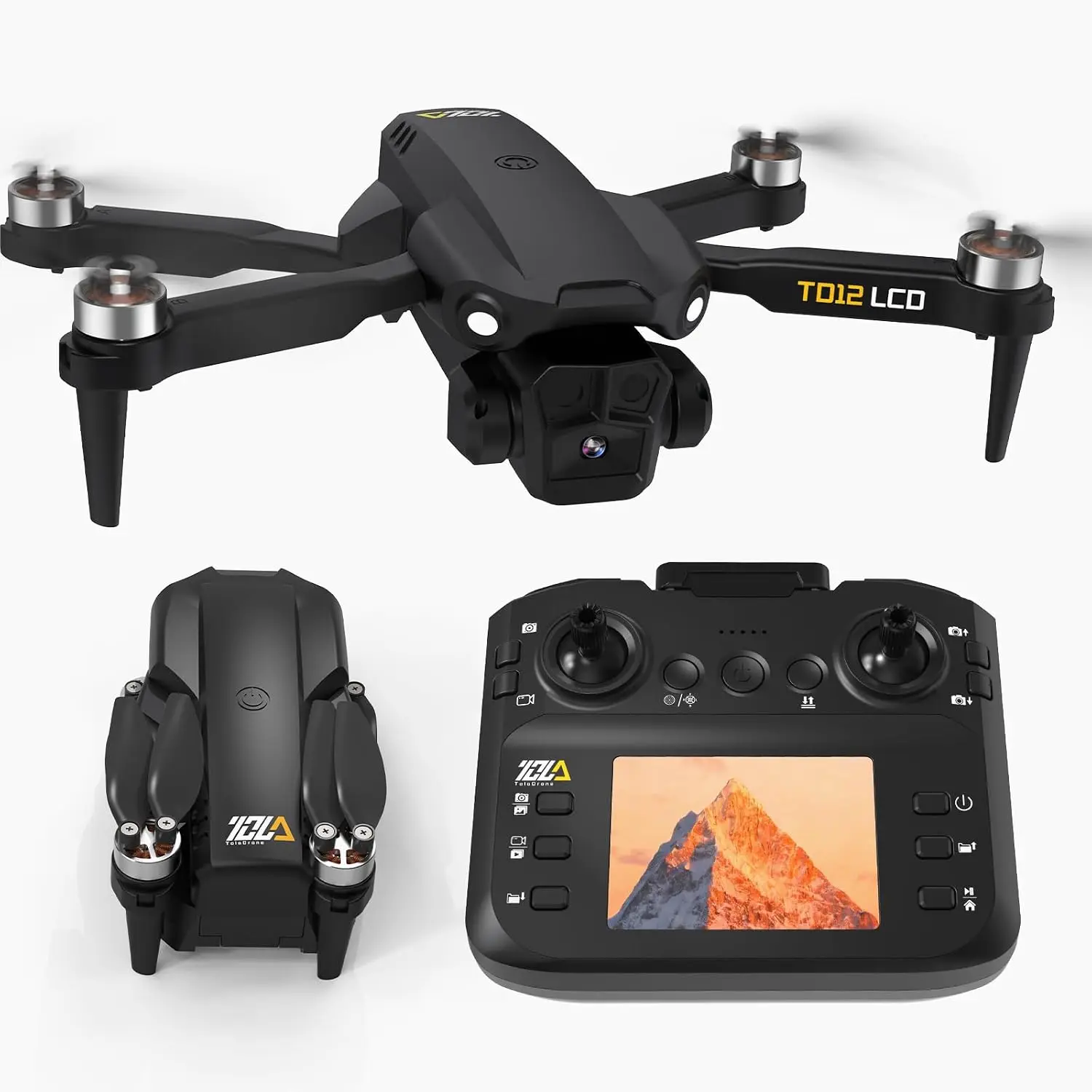 Foldable Brushless Motor UHD FPV Drone Camera LCD Screen RC Quadcopter Adults Beginners Live Video 360 Flips 32G SD Card Under 2