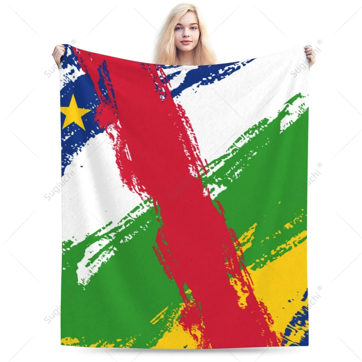 Blanket Central African Republic Flag Color Flannel Multifunction Camping Sofa Cover Keep Warm