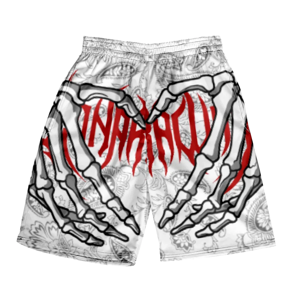 2024 Summer Classic Skull Beach Short Pants New Fashion Skeleton Hand Print Men Women Gym Shorts Quick Drying Trunks Ice Shorts