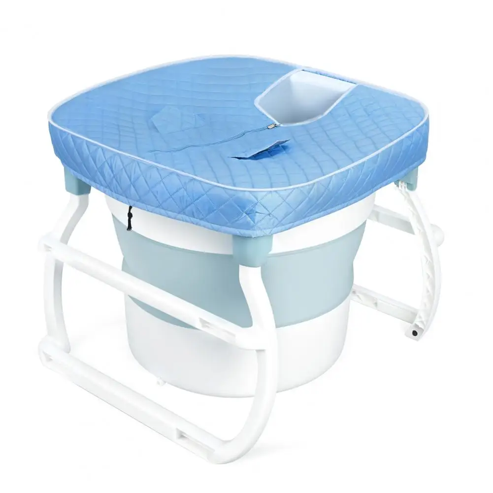 Small Foldable Tub with Bracket, Large Collapsible Tub, Freestanding Surround Collapsible Tub, Effortless Foldable Bathtub