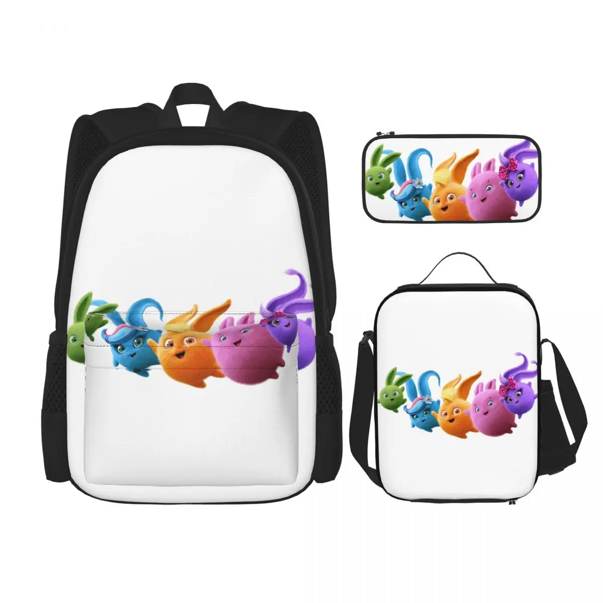 Sunny Bunnies Backpacks Boys Girls Bookbag Students School Bags Cartoon Kids Rucksack Lunch Bag Pen Bag Three-Piece Set