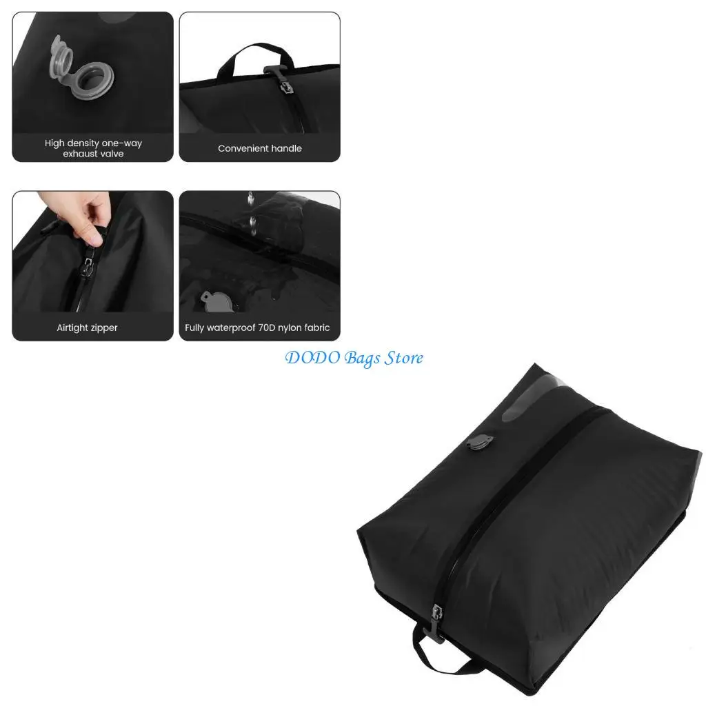 

Practical Nylon Travel Storage Bag 16L Vacuum Seal Space Saving Flat Design