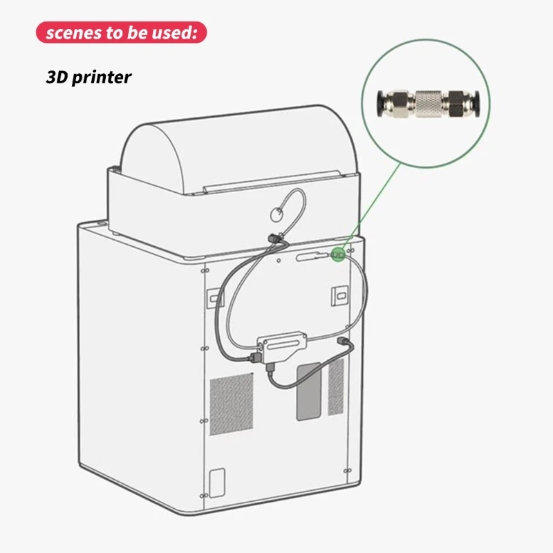 3 Khí Nén Kết Nối Lắp Ống Nối Thẳng PTFE Ống Thay Thế Cho X1C P1P P1S 3D Phụ Kiện Máy In