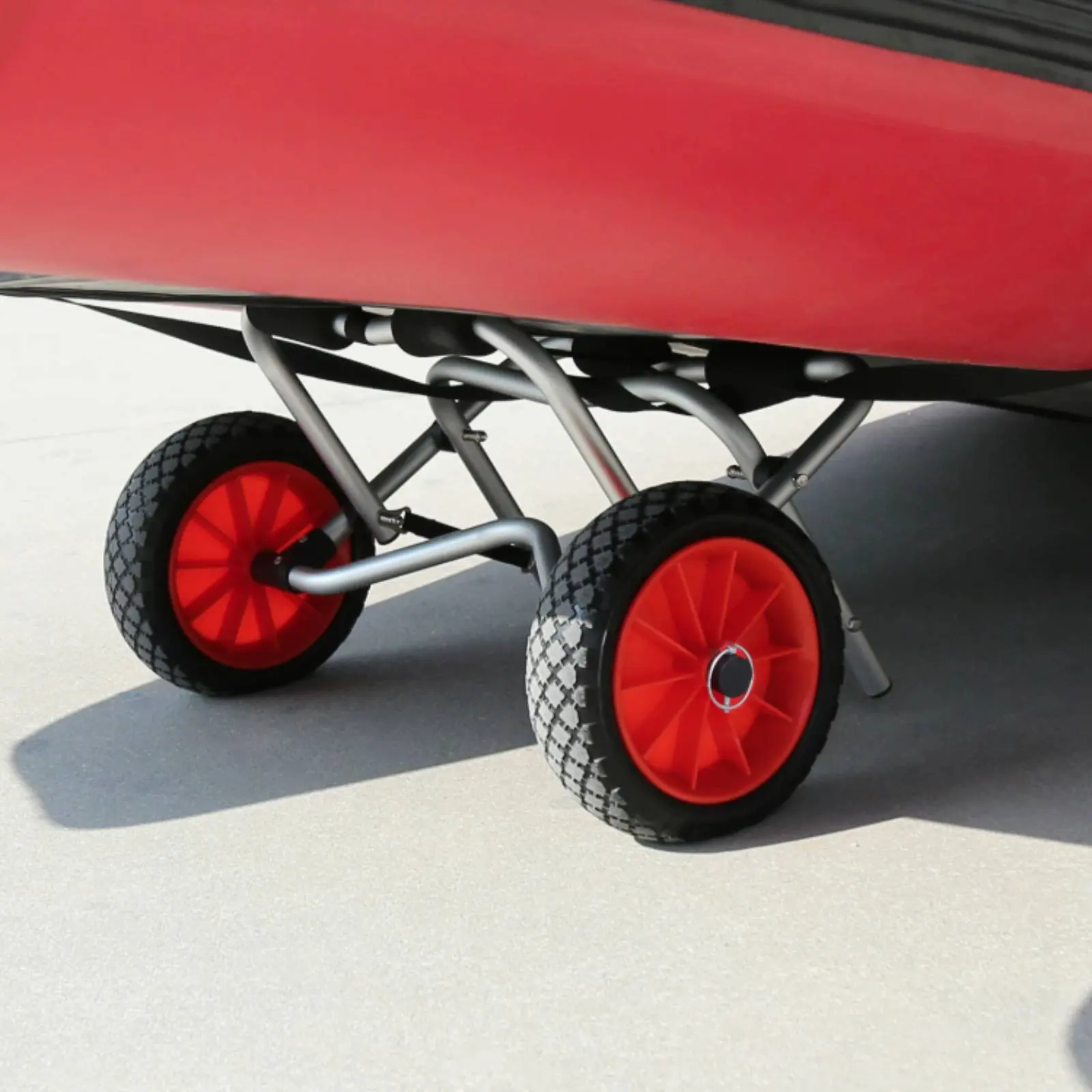 Inflatable Boat Dolly Easy Fold Design Folding Kayak Carrier Paddle Boat Launch Trolley Padded Support Supports Kayak Trolley view 2