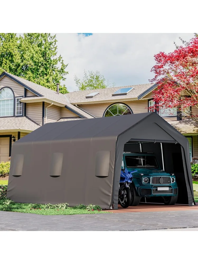 

Сверхмощный карман 13 x 20 футов с цельнометаллическим каркасом, портативный гараж с усиленным основанием, всесезонный автомобильный навес для