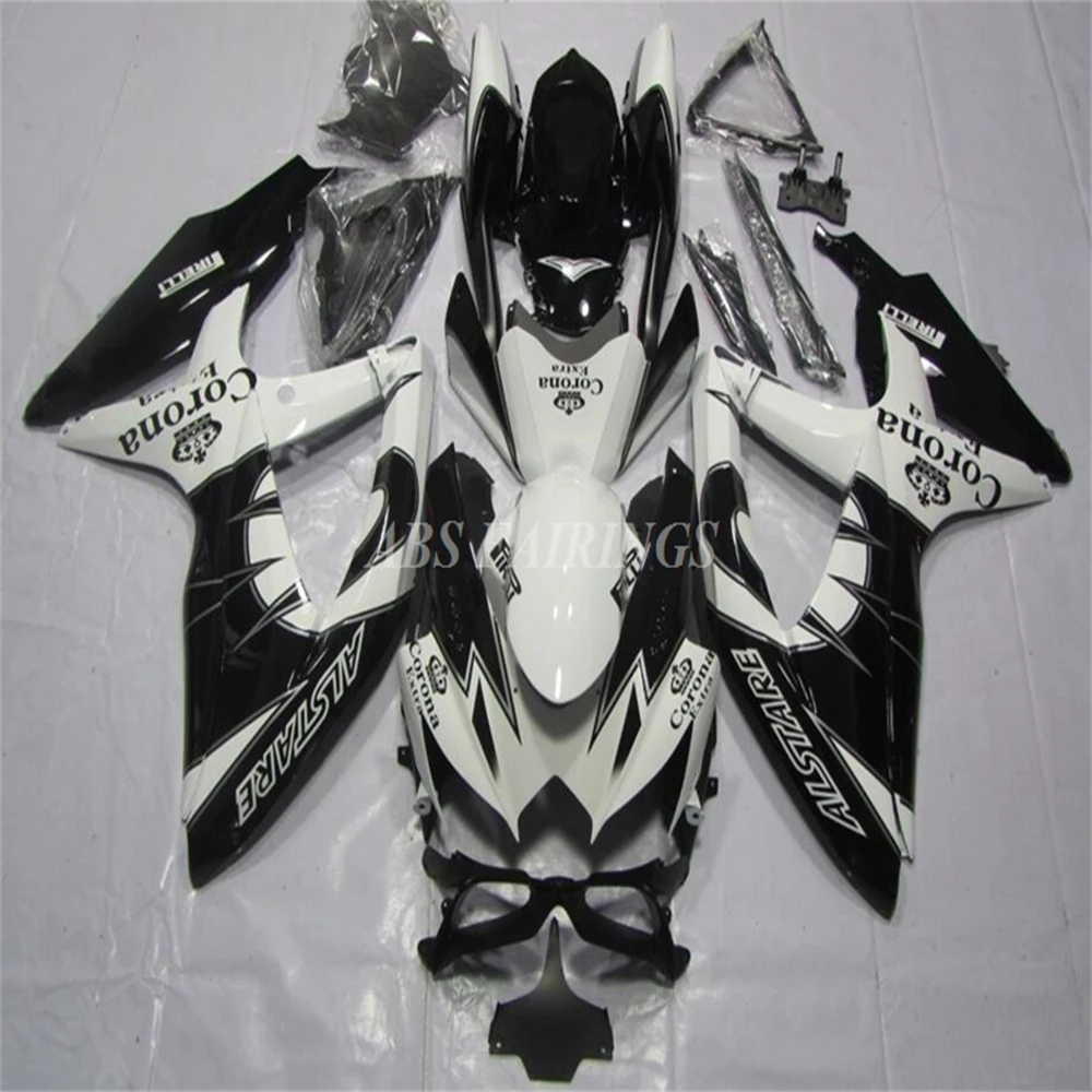 Injection Mold New ABS Whole Fairings Kit Fit For SUZUKI GSX-R 600 750 K8 2008 2009 2010 08 09 10 Bodywork Set White Black