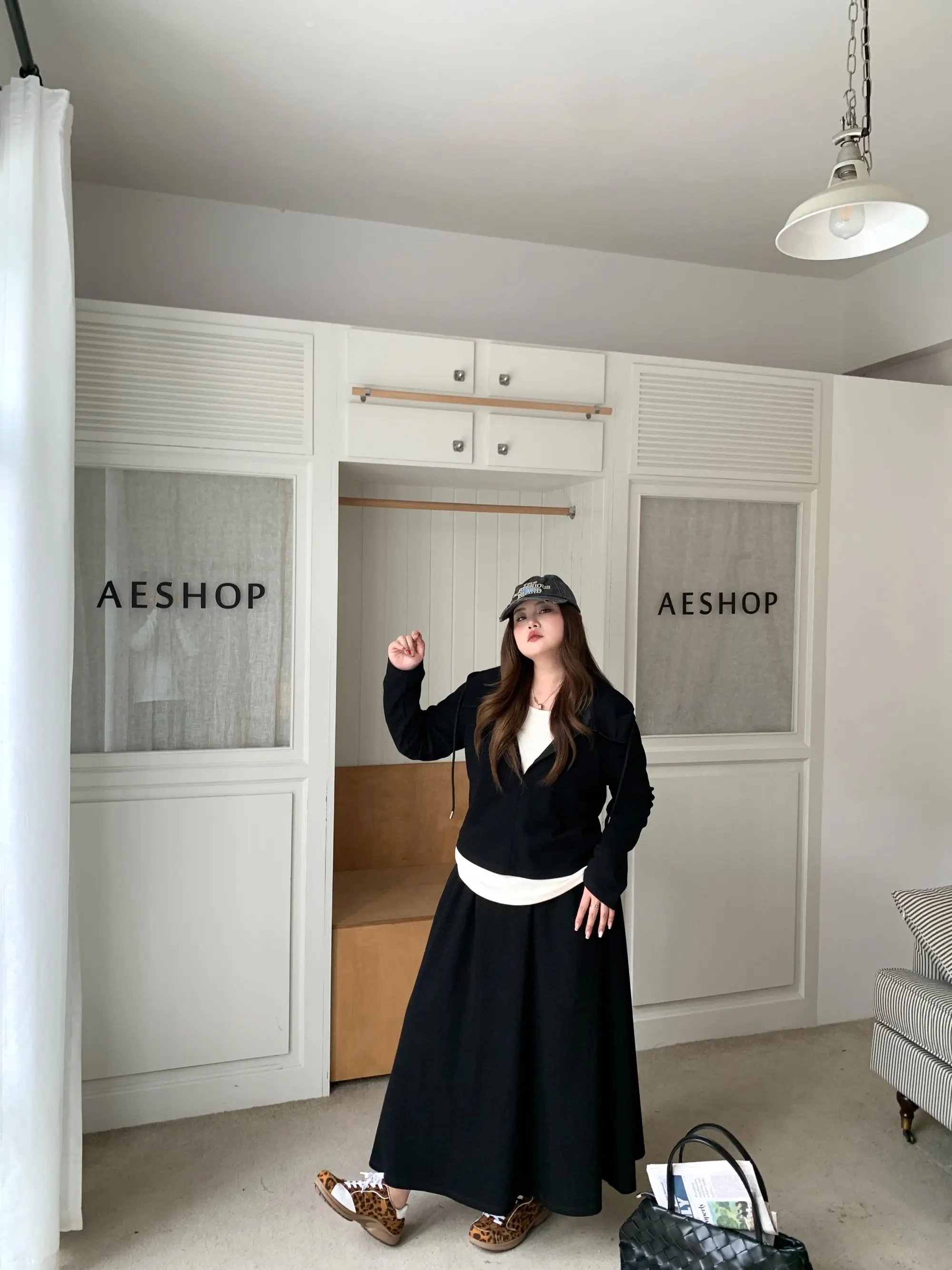 

Весенний комплект для отдыха NailooStudio: свободная юбка и топ с эластичной талией, большие размеры, женская повседневная одежда из хлопка и полиэстера