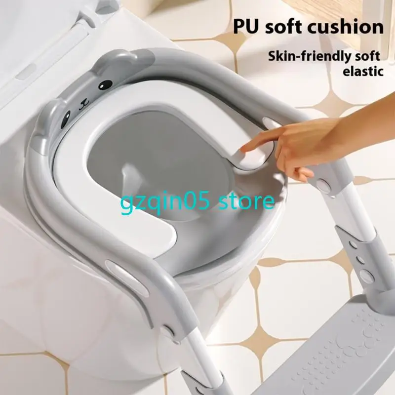 H055 banco higiênico para bebê com altura ajustável, com degraus largos e antiderrapantes, design dobrável, treinador penico